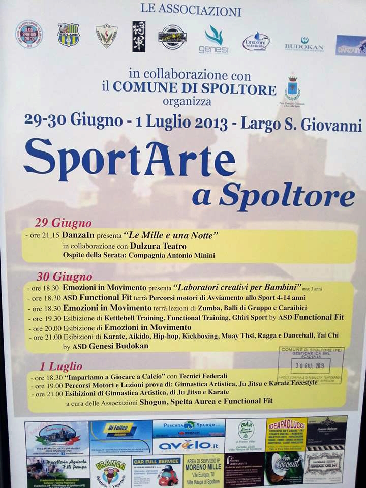 \'SportArte\' a Spoltore, il programma di luned&igrave; 1 luglio