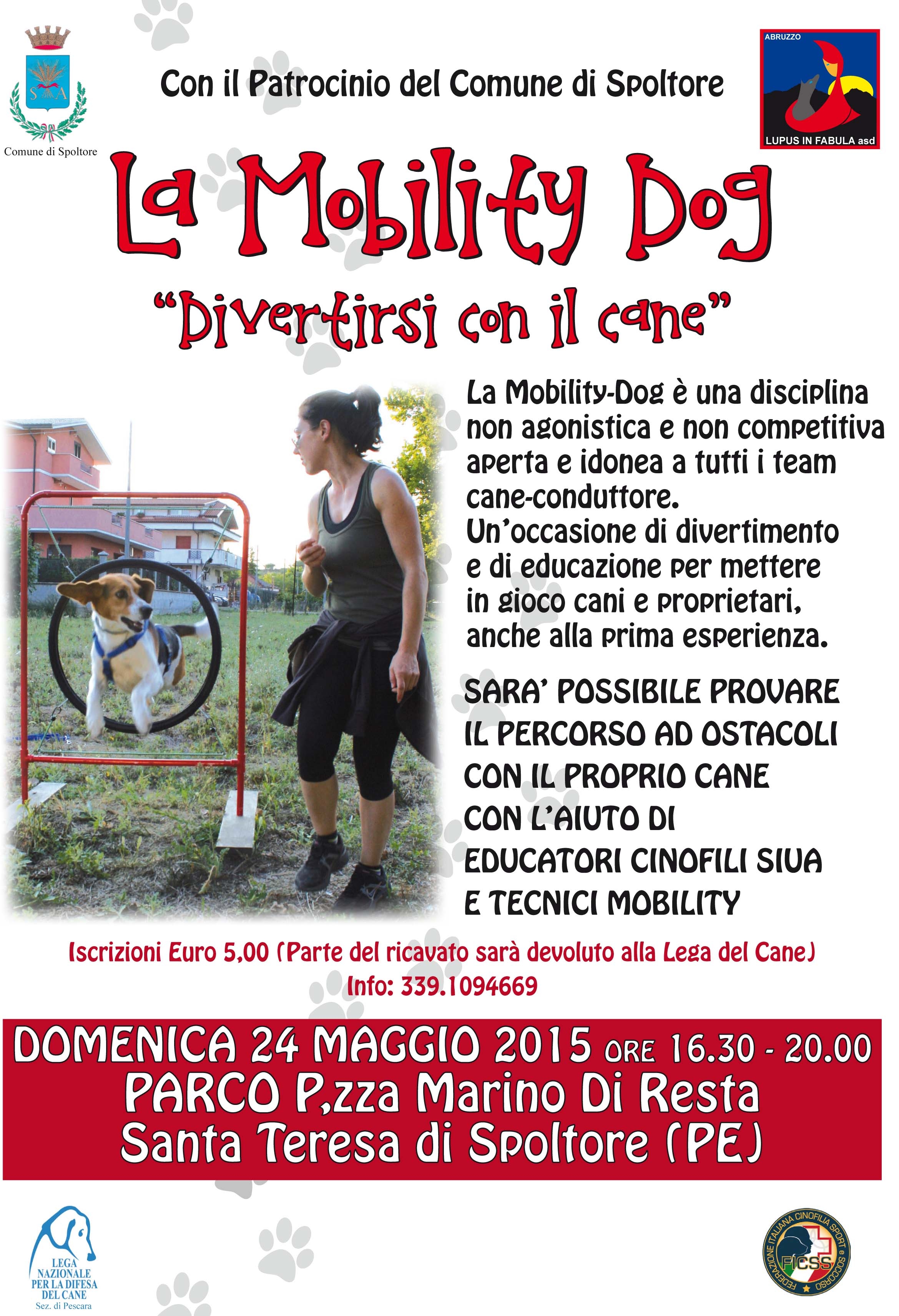 MOBILITY DOG - DIVERTIRSI CON IL CANE, DOMENICA 24 MAGGIO A SANTA TERESA